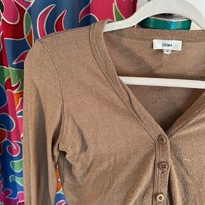 Ozma Cropped Cardigan Size Small Tea